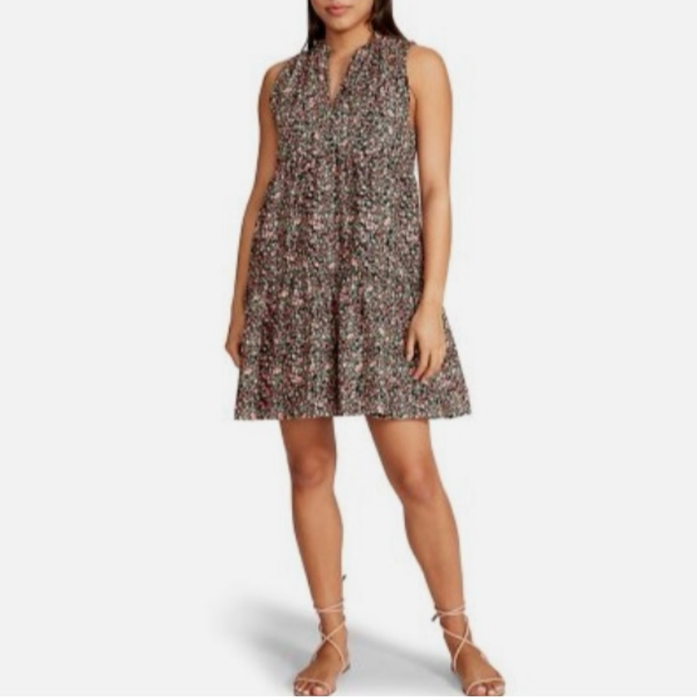 BB Dakota -Coastal Cowgirl flower print sleeveless dress.Size Large .Fully lined